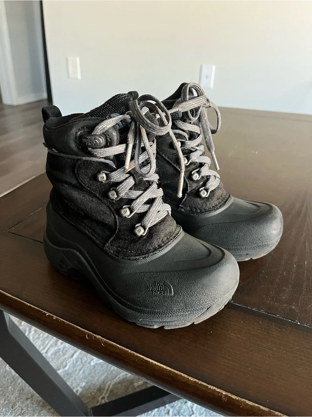 The North Face Black and Gray Kids Winter Boots